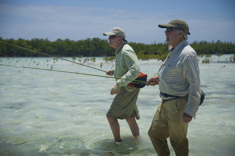 Author Thomas McGuane (l) with Tom Brokaw (r)