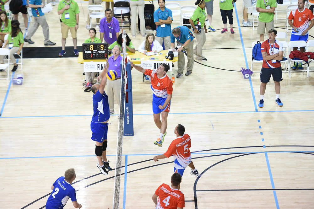 Los Angeles, CA - July 30, 2015 - Easton Stadium: Athletes from Russia participating in volleyball during the 2015 Special Olympics World Summer Games (Photo by Scott Clarke / ESPN Images)