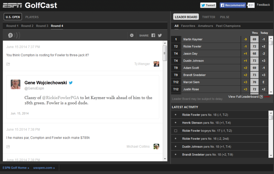 An example of ESPN.com's GolfCast.