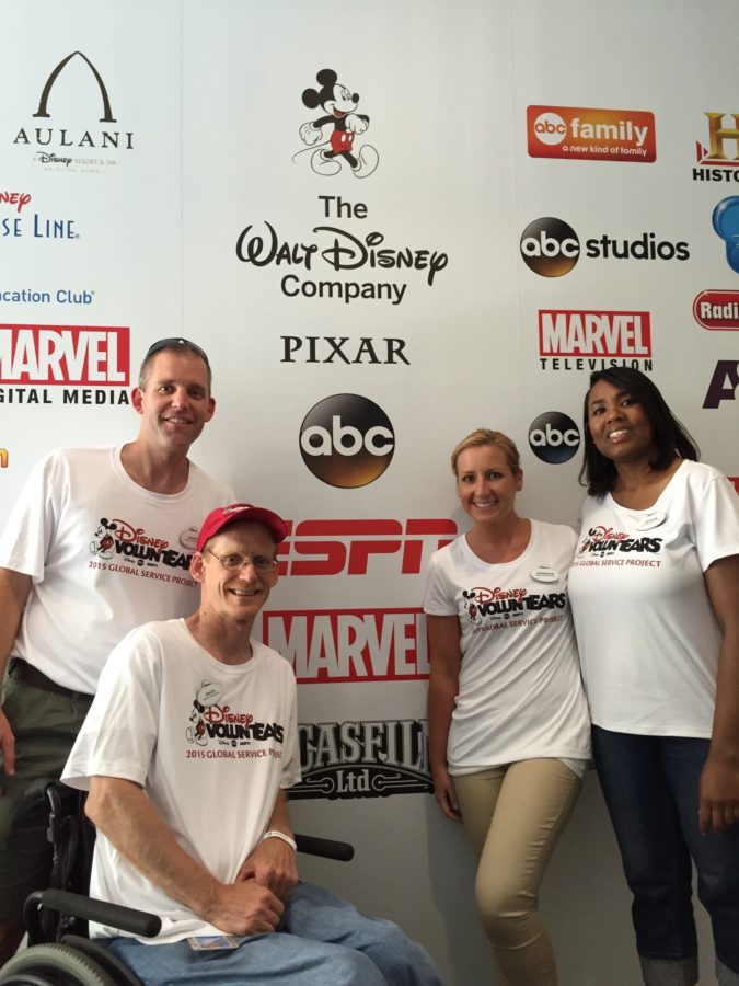 (L-R) Scott Pentoney, David Kelly, Jennifer Leimbach and Denise McFarlane on a tour of the Walt Disney Animation Studios in Burbank. (Photo courtesy Jennifer Leimbach)