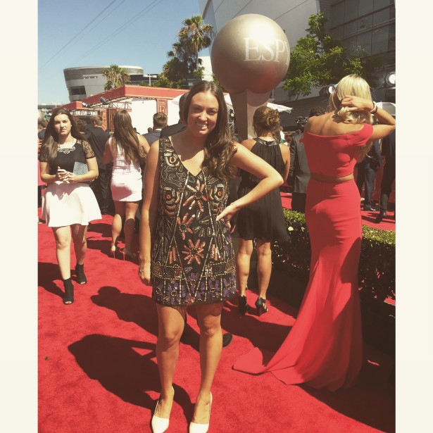 Ashley Holleran on the red carpet at the 2015 ESPYS. (Photo courtesy Ashley Holleran)