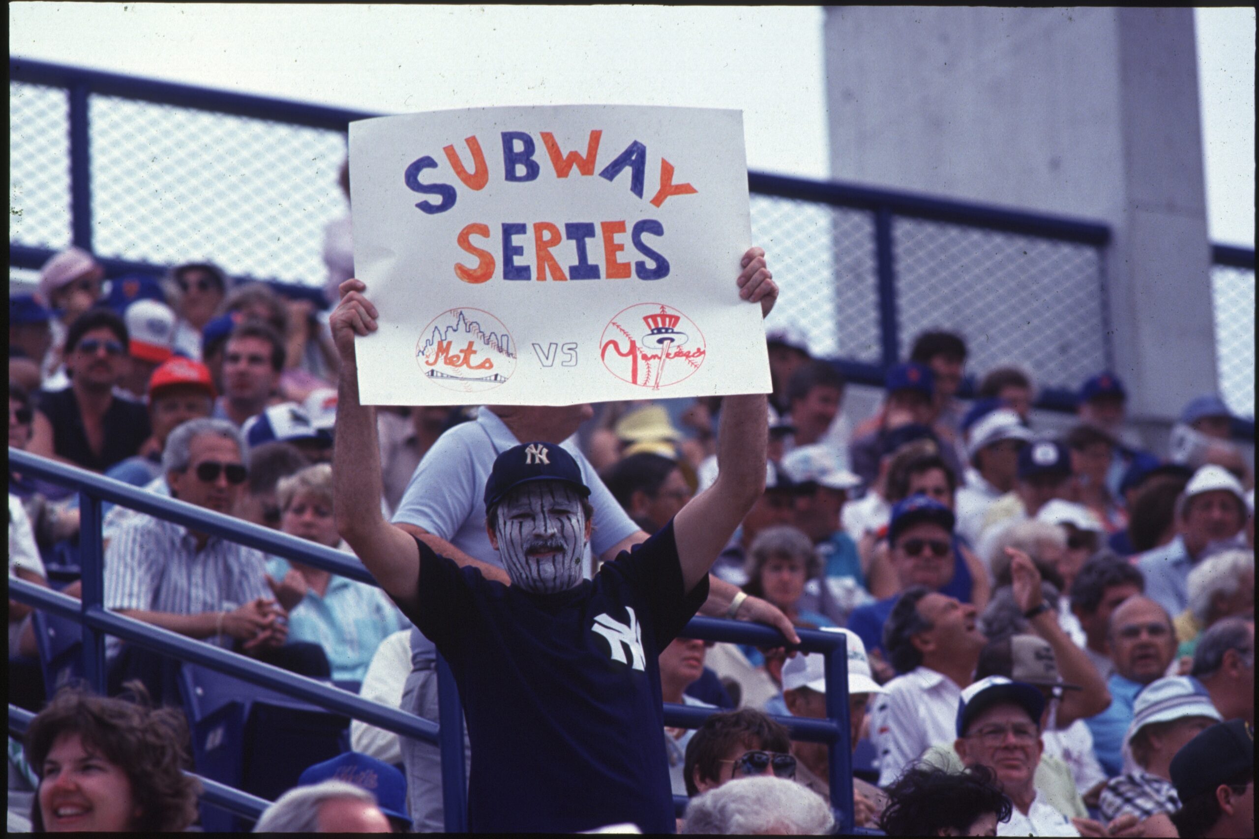A Yankees fan at Shea Stadium during the first Subway Series matchup on ESPN in 1998. (Scott Clarke/ESPN Images)