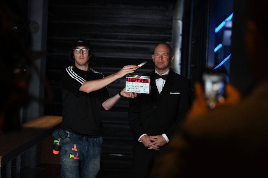 ESPN’s Senior Fantasy Analyst Matthew Berry, in the tuxedo, asks fans to spread the word about fantasy sports. (Joe Faraoni/ESPN Images)