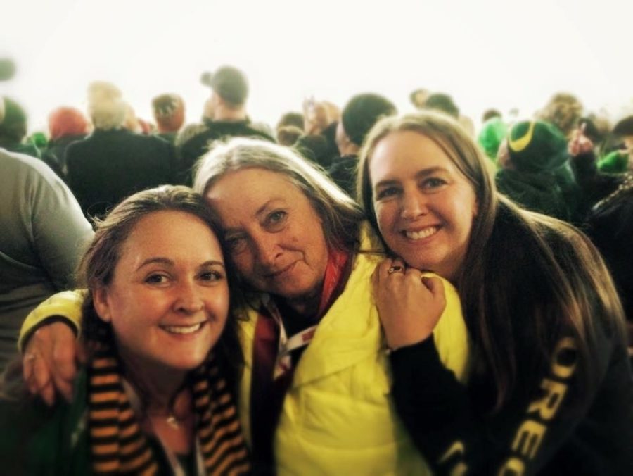 ESPN's Kelly Johnson (R) is a lifelong Ducks fan. (Photo courtesy of Kelly Johnson)