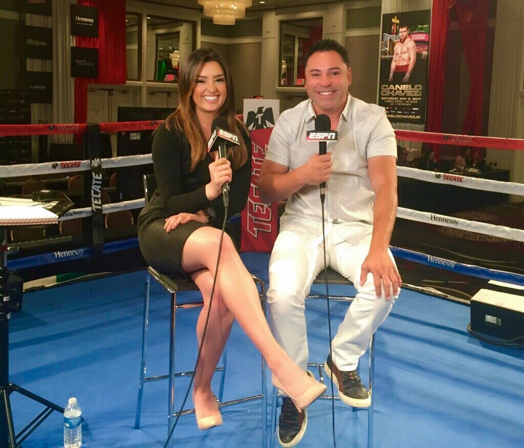 Toni Collins with Oscar De La Hoya. (Courtesy Toni Collins)