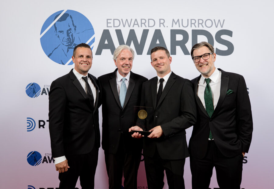 2022 Murrow Awards (L-R) José Morales, Chris Connelly, Michael O'Connor, Ben Webber